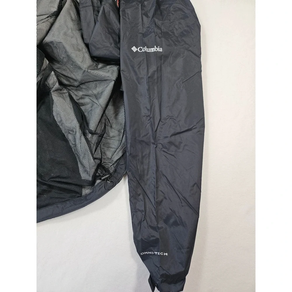 Columbia Mens CWU Omni-Tech Rain Jacket Black Hooded Mesh Lined Lg wind breaker - Picture 14 of 16